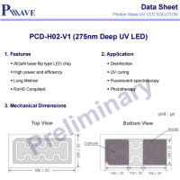 PW深紫外UVC芯片5mW275nmPCD-H02-V1