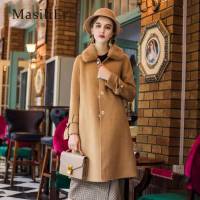 冬季时尚呢子外套 双面羊绒大衣 广州品牌折扣女装市场