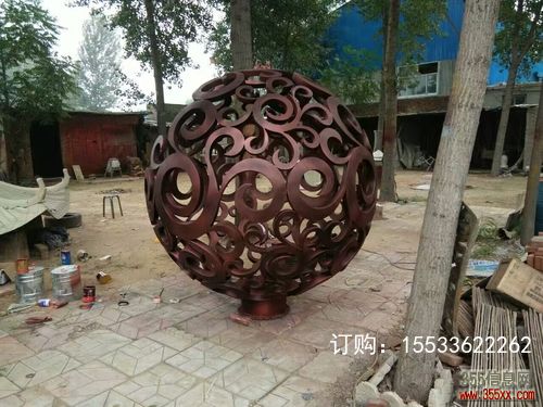 定制户外不锈钢铁艺镂空球圆球花球雕塑广场景观水景创意装饰摆件