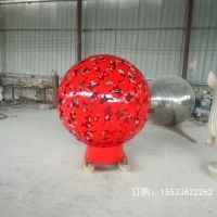 不锈钢镂空球雕塑户外铁艺发光花球金属圆球房地产景观装饰摆件