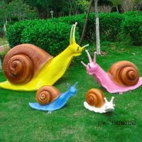 户外仿真蜗牛摆件 玻璃钢卡通动物雕塑 园林庭院景观商业美陈装饰